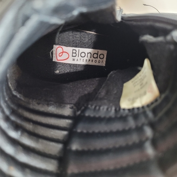 Blondo Mady Black Leather Waterproof Lace-Up Side Zip Combat Boots - Size 8 - Picture 13 of 16